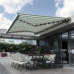 Custom Commercial Folding Arm Cassette Retractable Tarpaulin Terrace Sunshade Awning Balcony Canopy Motorized